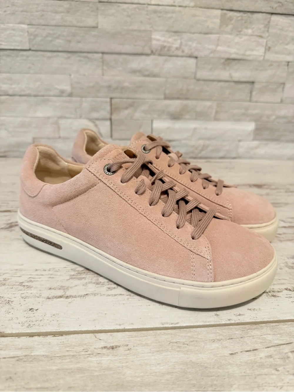 Birkenstock Bend Women’s Light Pink Suede Lace Up Comfort Sneakers New